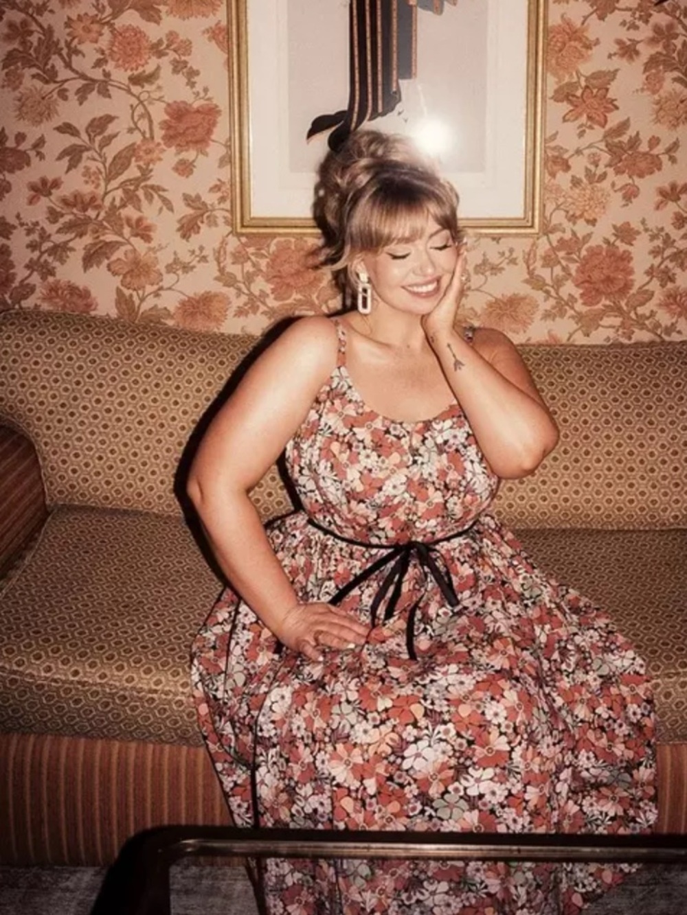 Torrid Retro Chic Dress Size 6X Floral Pinup Smocked Strap Summer